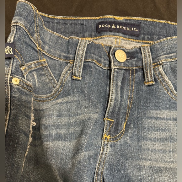 Rock & Republic Denim Long Bermuda Shorts mid-rise size 2 - Picture 2 of 5